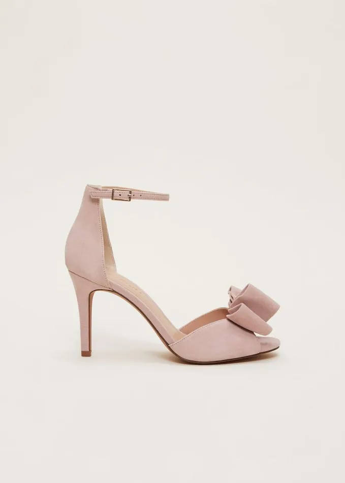 Phase Eight Suede Bow Front Heels Antique Rose Women Heels