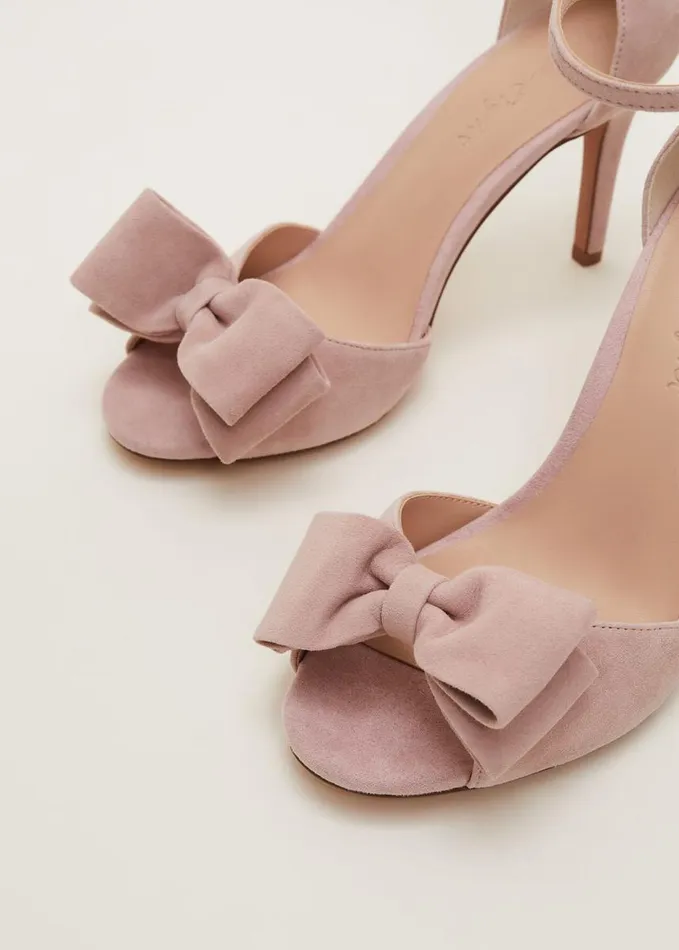 Phase Eight Suede Bow Front Heels Antique Rose Women Heels