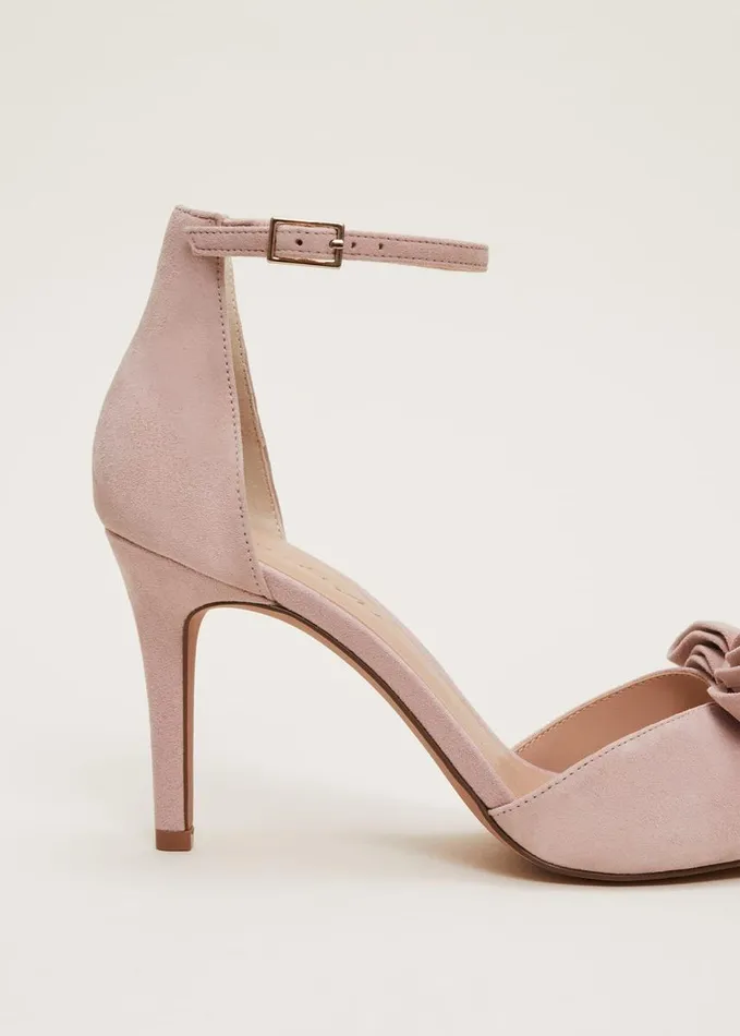 Phase Eight Suede Bow Front Heels Antique Rose Women Heels