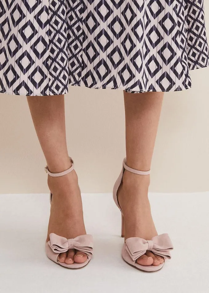 Phase Eight Suede Bow Front Heels Antique Rose Women Heels