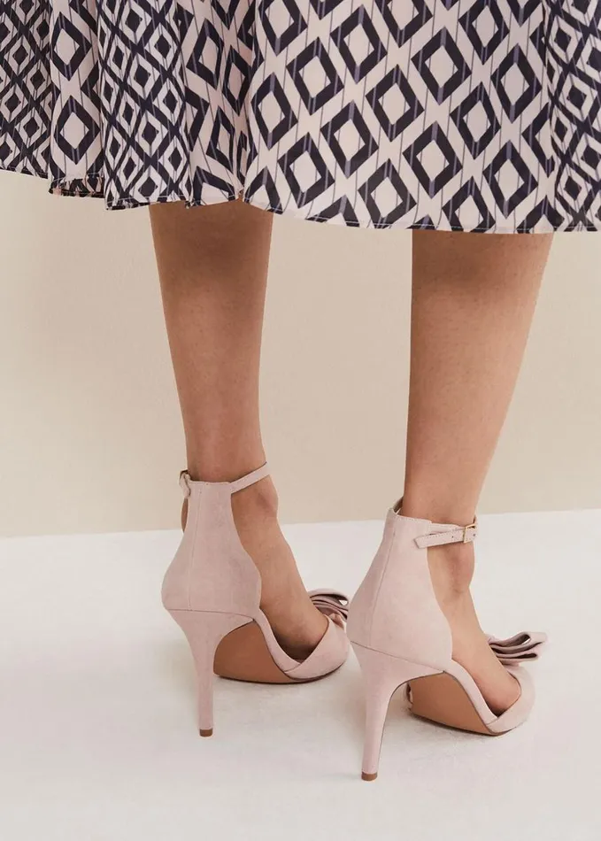 Phase Eight Suede Bow Front Heels Antique Rose Women Heels