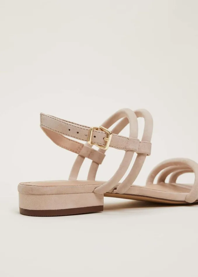 Phase Eight Suede Sandals Neutral Women Flats