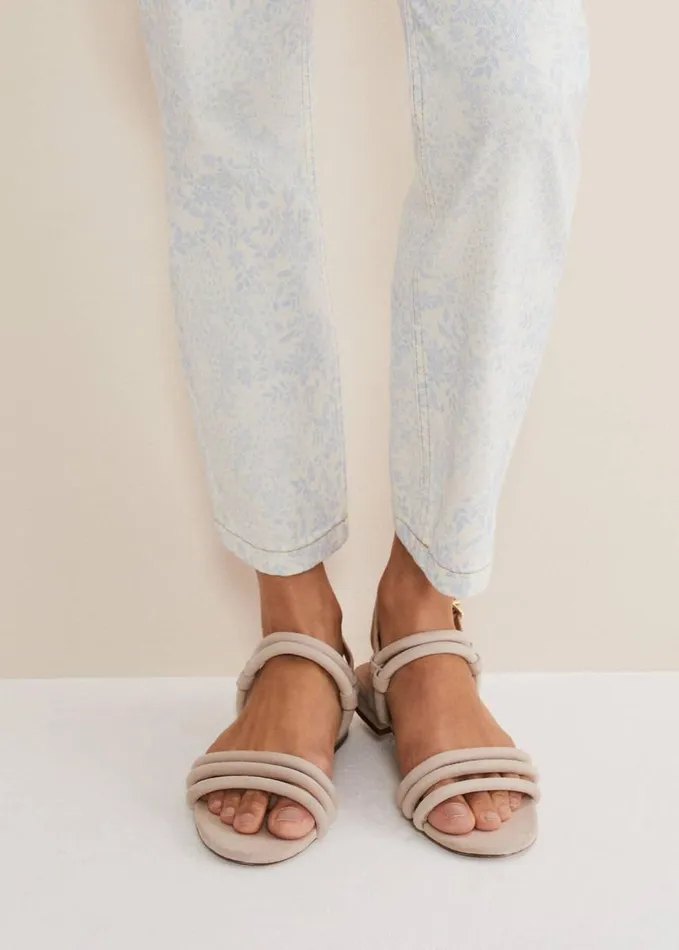 Phase Eight Suede Sandals Neutral Women Flats