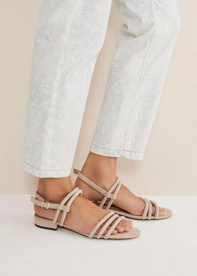 Phase Eight Suede Sandals Neutral Women Flats