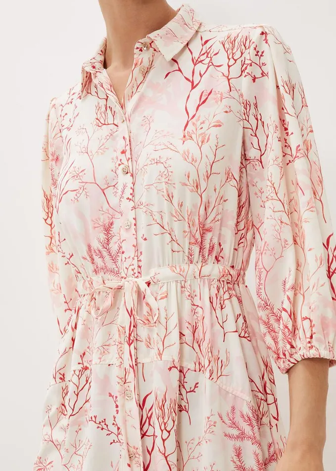 Phase Eight Tana Coral Printed Midi Dress Ivoryred Women Dresses