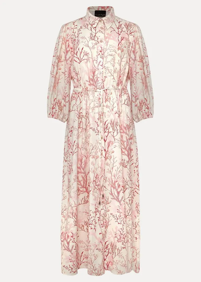 Phase Eight Tana Coral Printed Midi Dress Ivoryred Women Dresses