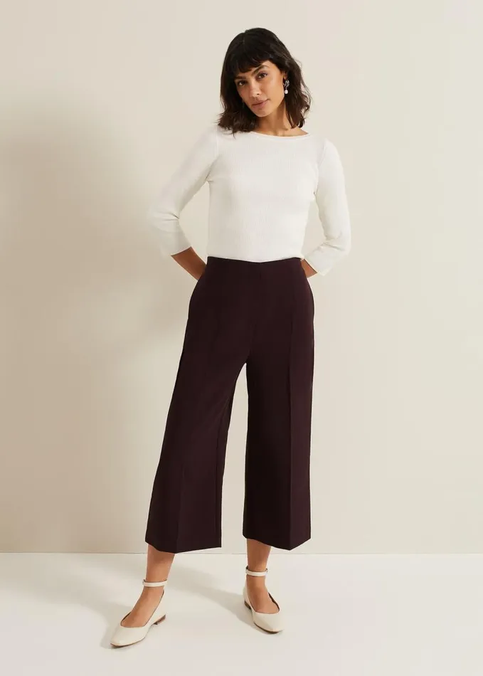 Phase Eight Tannah Ribbed Slash Neck Top Ivory Women Knitwear