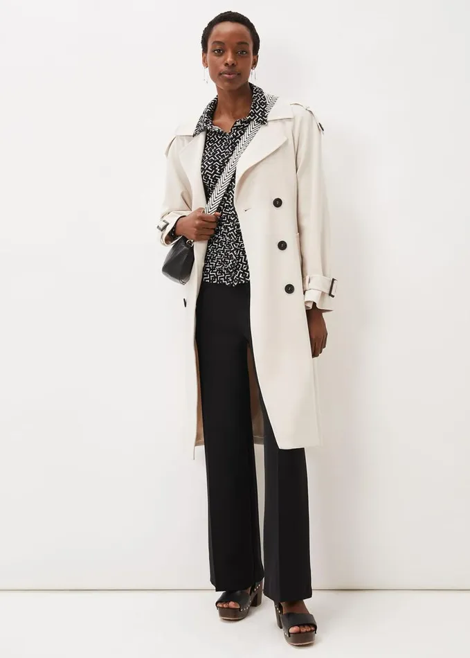 Phase Eight Teigan Jersey Popper Front Shirt Blackivory Women Shirts and Blouses