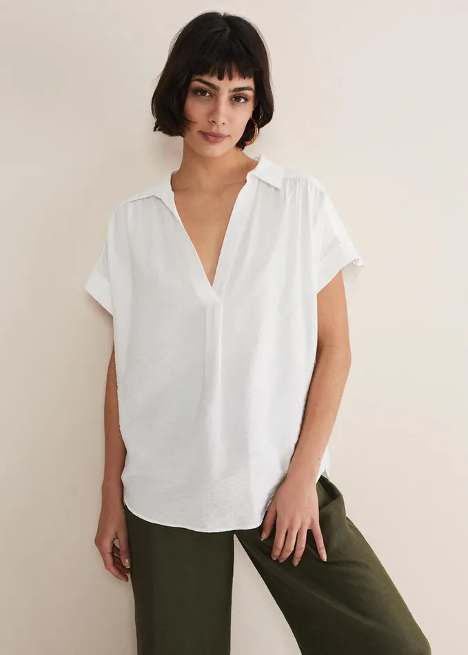 Phase Eight Thea VNeck Shirt Ivory Women Shirts and Blouses
