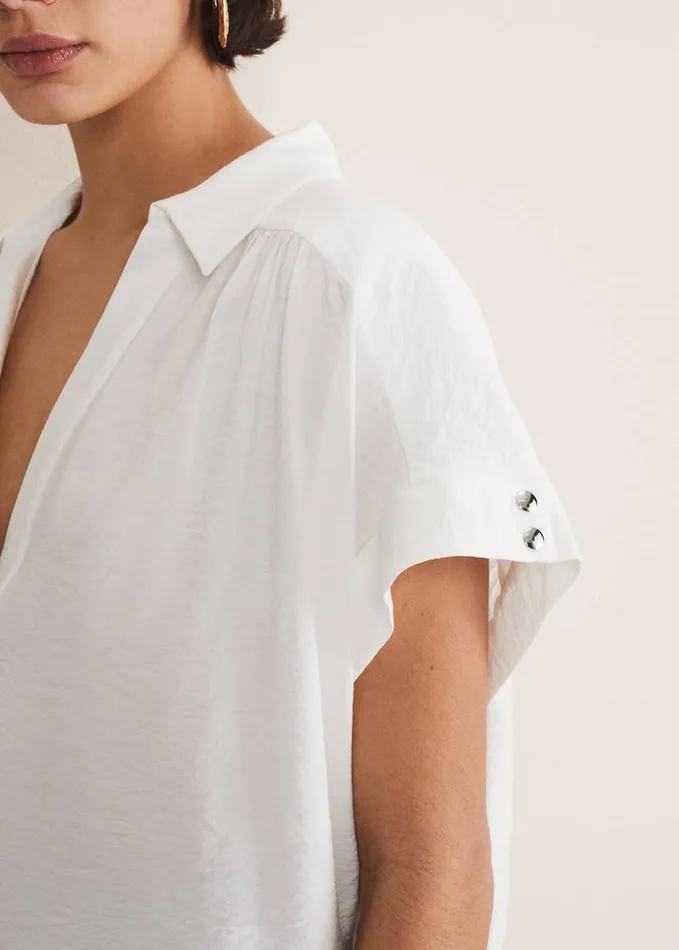 Phase Eight Thea VNeck Shirt Ivory Women Shirts and Blouses