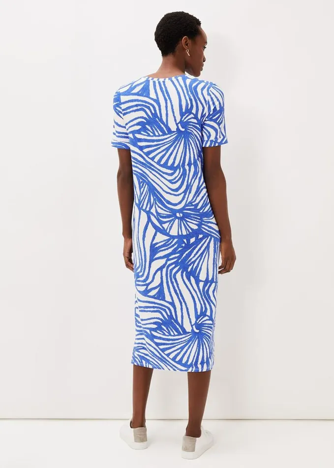 Phase Eight Theresa Shell Print Dress Blue Women Dresses