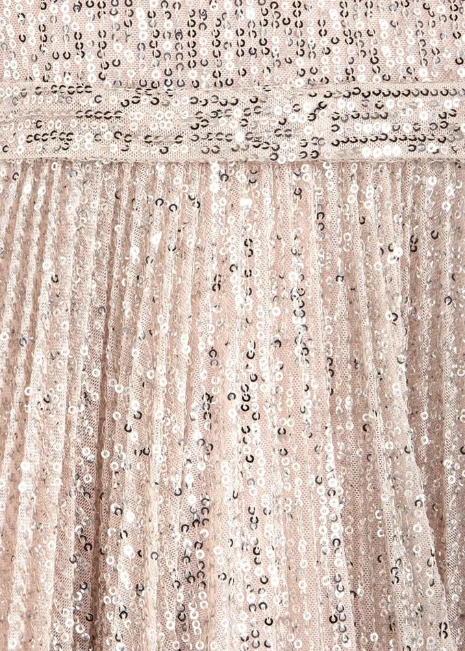 Phase Eight Tiana Sequin Pleat Dress Gold Women Childrenswear