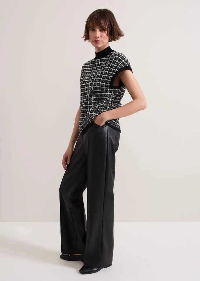 Phase Eight Tiffany Lurex Tank Blackivory Women Knitwear