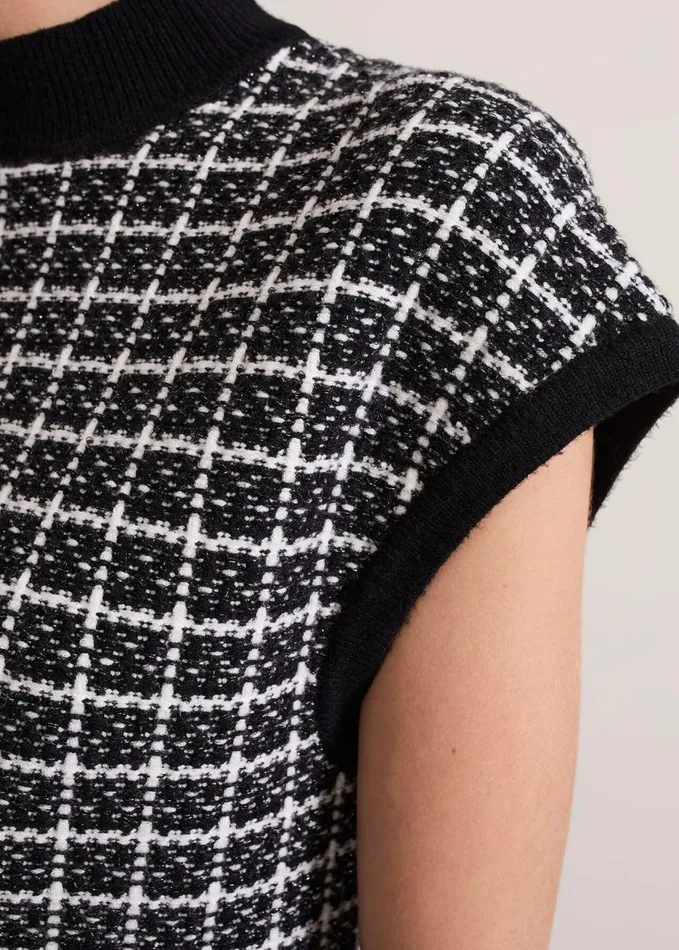 Phase Eight Tiffany Lurex Tank Blackivory Women Knitwear