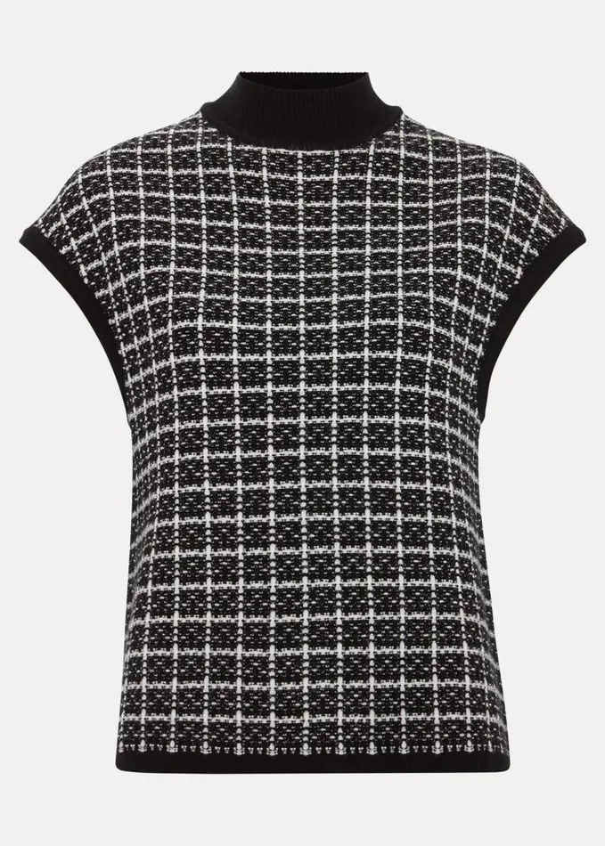 Phase Eight Tiffany Lurex Tank Blackivory Women Knitwear