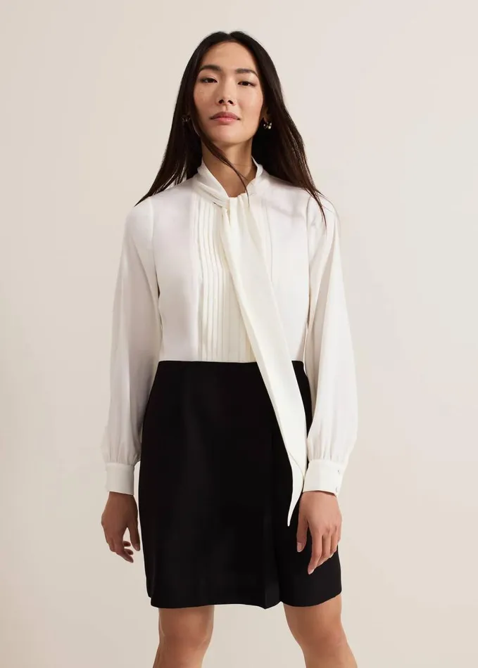 Phase Eight Tilly Shift Mini Dress Blackivory Women Dresses