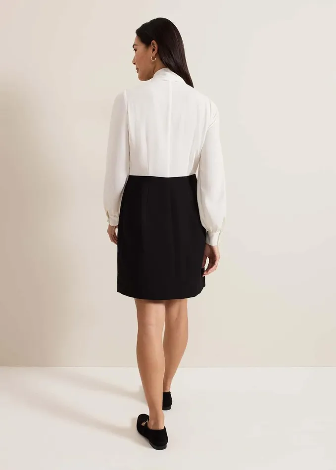 Phase Eight Tilly Shift Mini Dress Blackivory Women Dresses