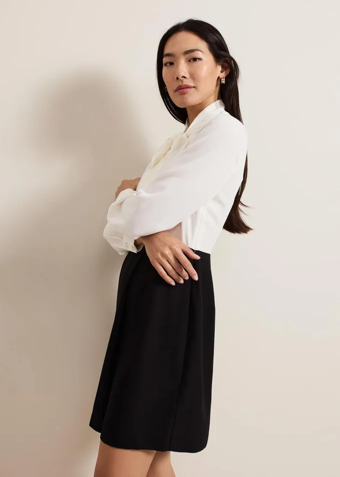 Phase Eight Tilly Shift Mini Dress Blackivory Women Dresses