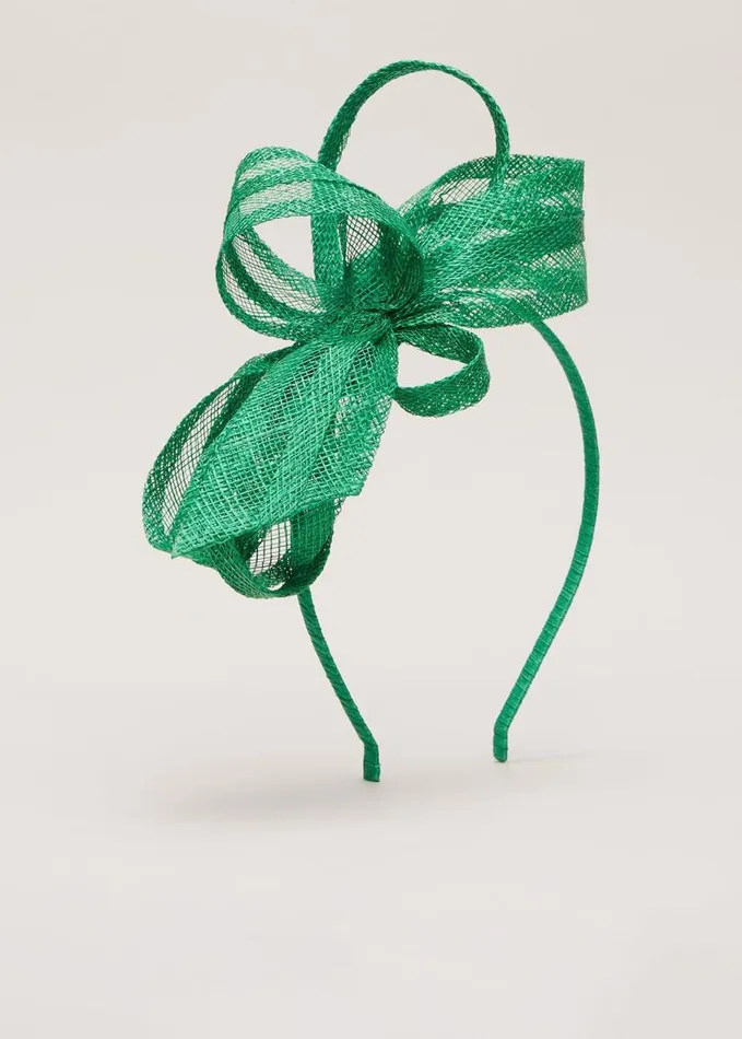 Phase Eight Twist Bow Headband Green Women Fascinators and Hats