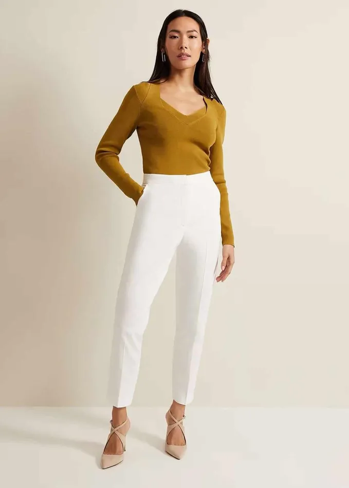 Phase Eight Ulrica Tapered Suit Trousers White Women Trousers
