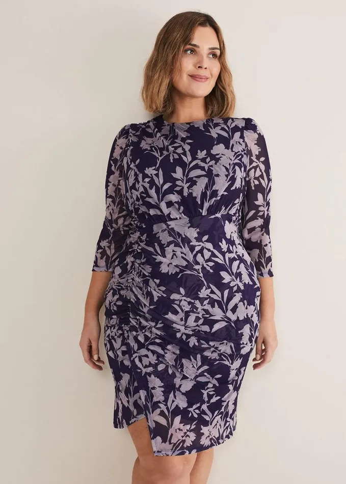 Phase Eight Vera Floral Midi Dress Lattenavy Women Dresses