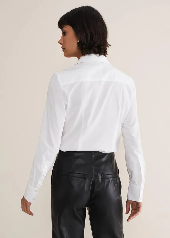 Phase Eight White Cotton Fitted Shirt White Women Shirts and Blouses