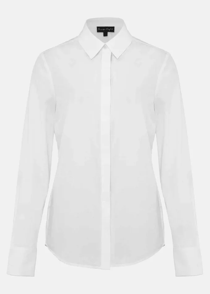 Phase Eight White Cotton Fitted Shirt White Women Shirts and Blouses