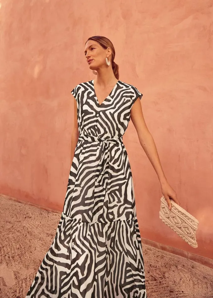 Phase Eight Zalaya Zebra Print Maxi Dress Multicoloured Women Dresses