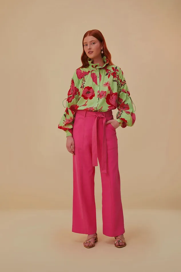 Pink Wide Pants Women Farm Rio Pants