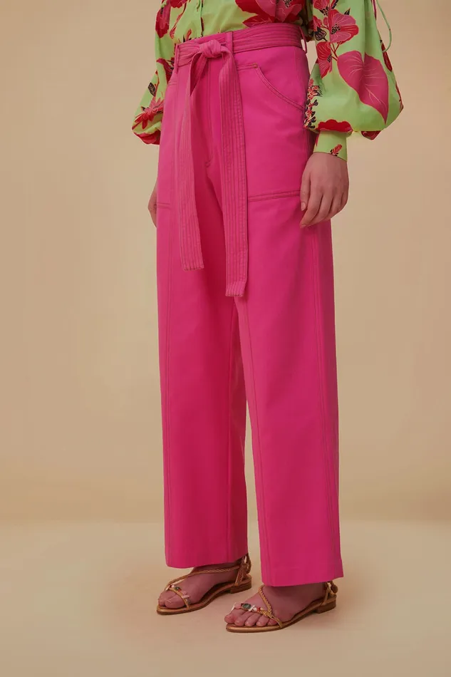 Pink Wide Pants Women Farm Rio Pants