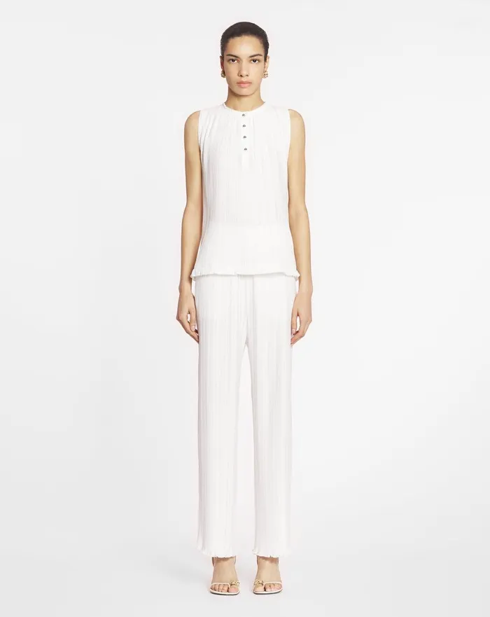 Pleated Pants Off White Women Lanvin Pants Pleated Pants Off White Women Lanvin Pants