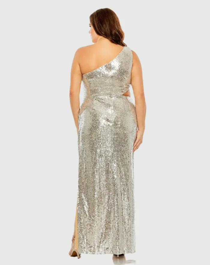 Plus Size Dresses Sequin One Shoulder Side Cutout Gown Black 8211 Mac Duggal Women Plus Size Dresses Sequin One Shoulder Side Cutout Gown Black 8211 Mac Duggal Women