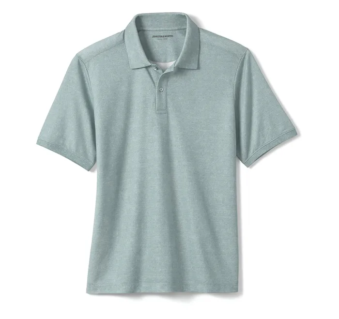 Polos and Tees Johnston and Murphy Men Textured Print Polo Sage