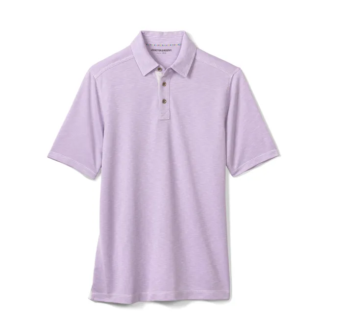 Polos and Tees Men Johnston and Murphy Vintage Slub Polo Lavender