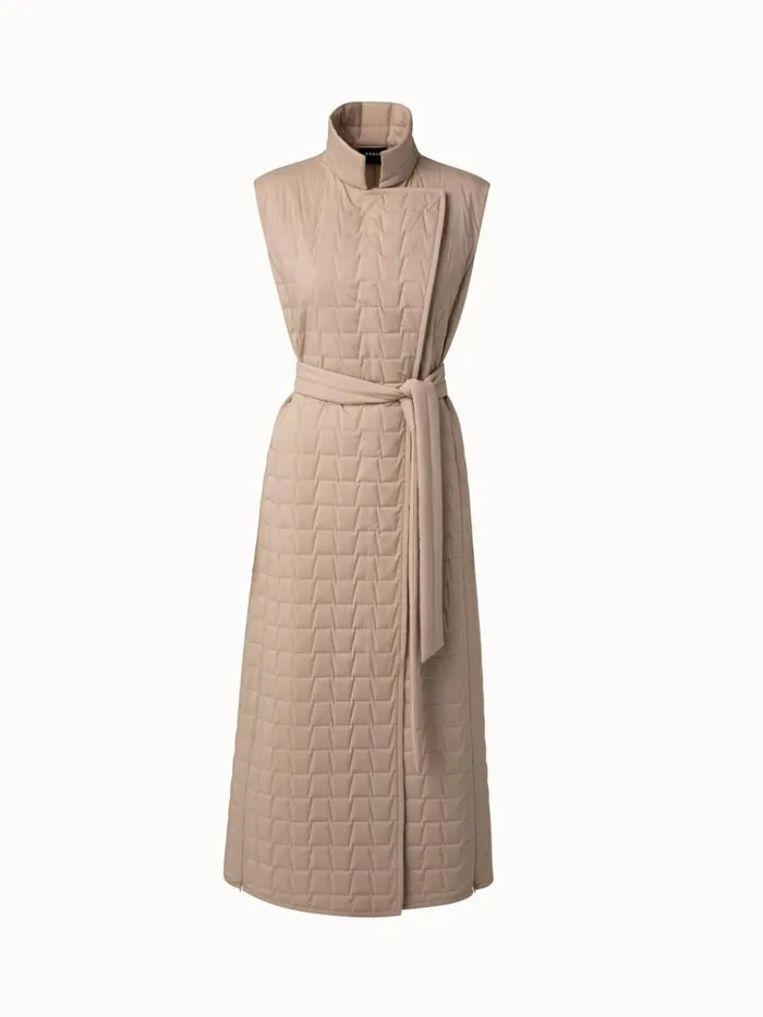 Quilted Trapezoid Long Gilet Craft Women Akris Coats