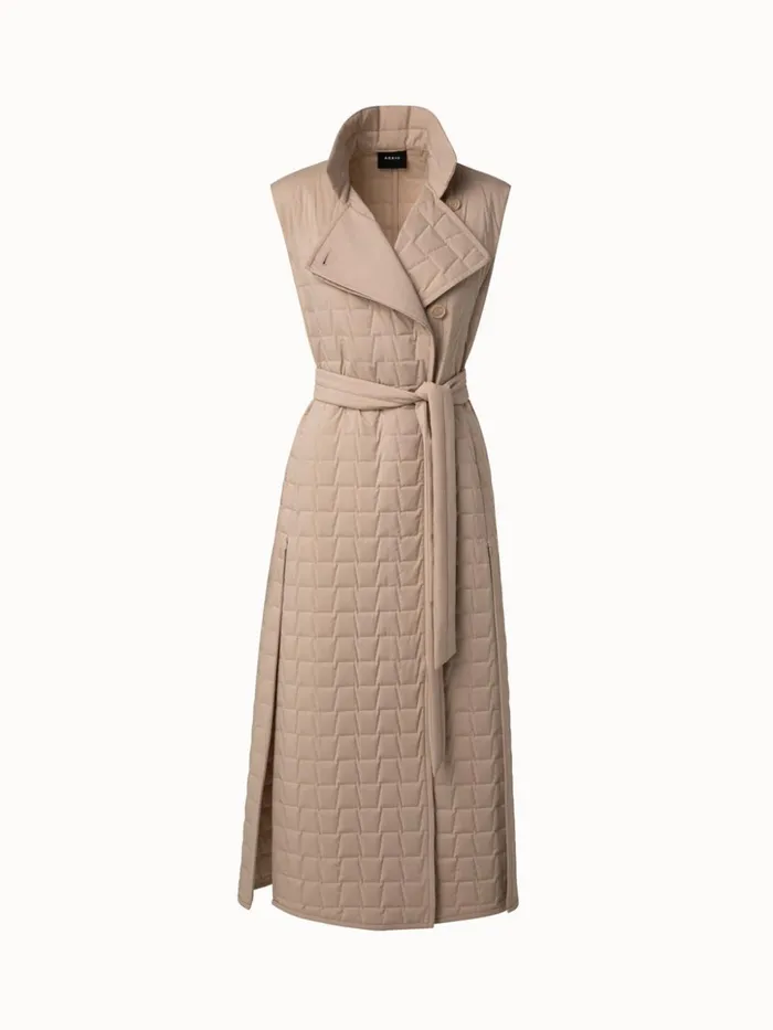 Quilted Trapezoid Long Gilet Craft Women Akris Coats