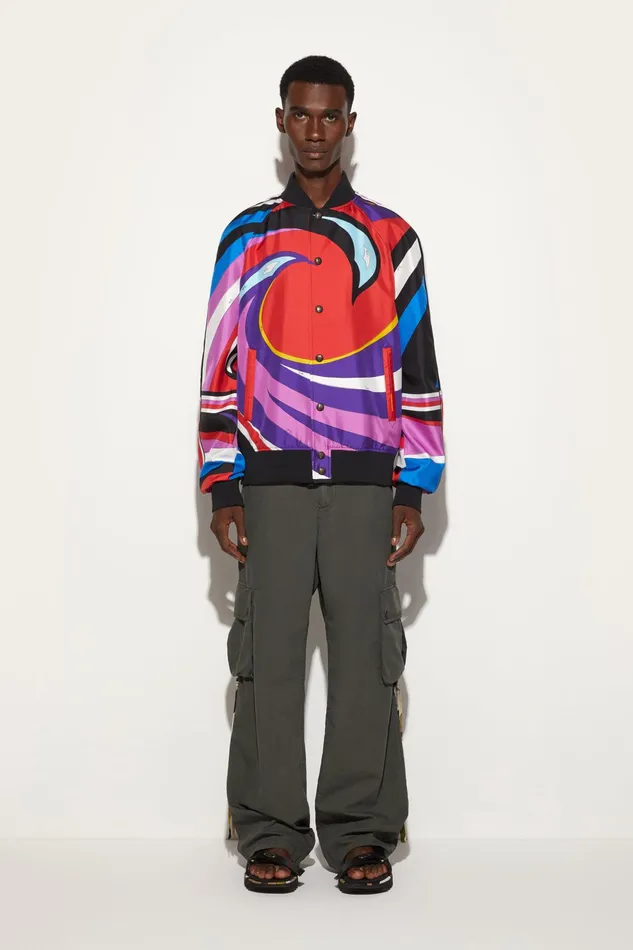 Ready To Wear Men PUCCI CigniPrint SilkTwill Bomber Jacket