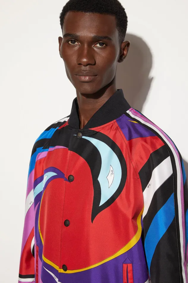 Ready To Wear Men PUCCI CigniPrint SilkTwill Bomber Jacket