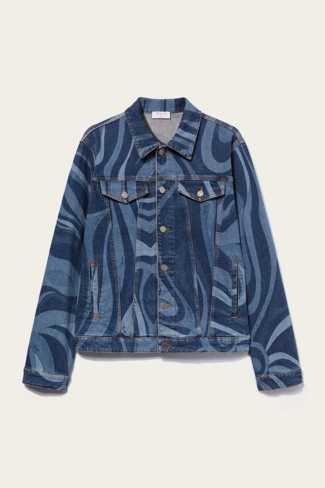 Ready To Wear Men PUCCI MarmoPrint Denim Jacket