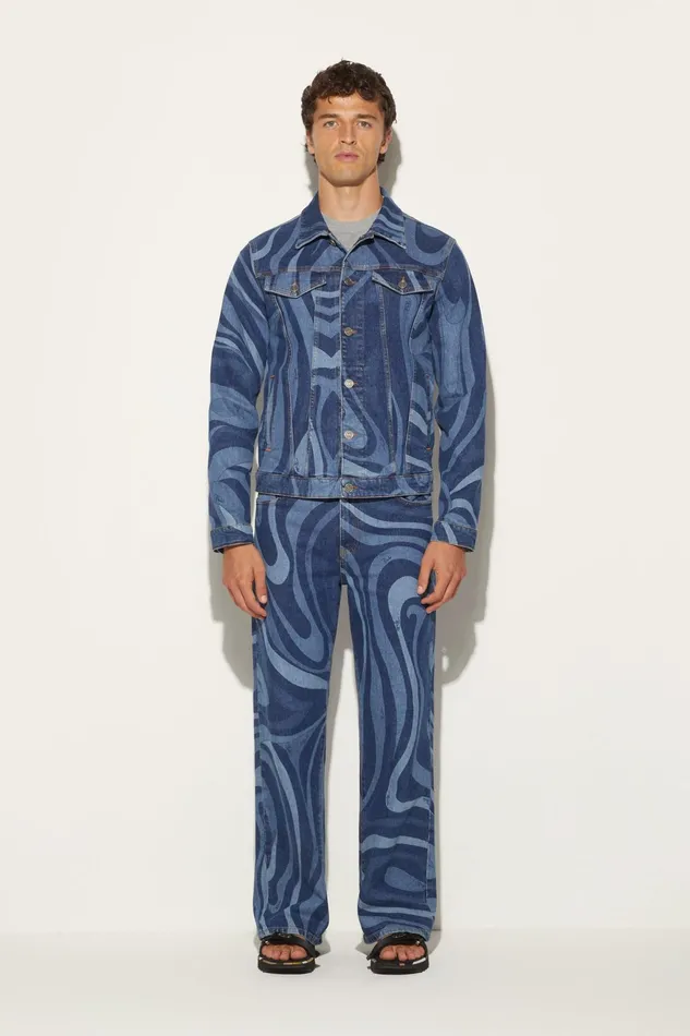 Ready To Wear Men PUCCI MarmoPrint Denim Jacket