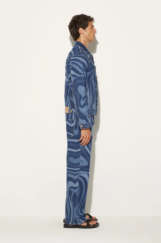 Ready To Wear Men PUCCI MarmoPrint Denim Jacket