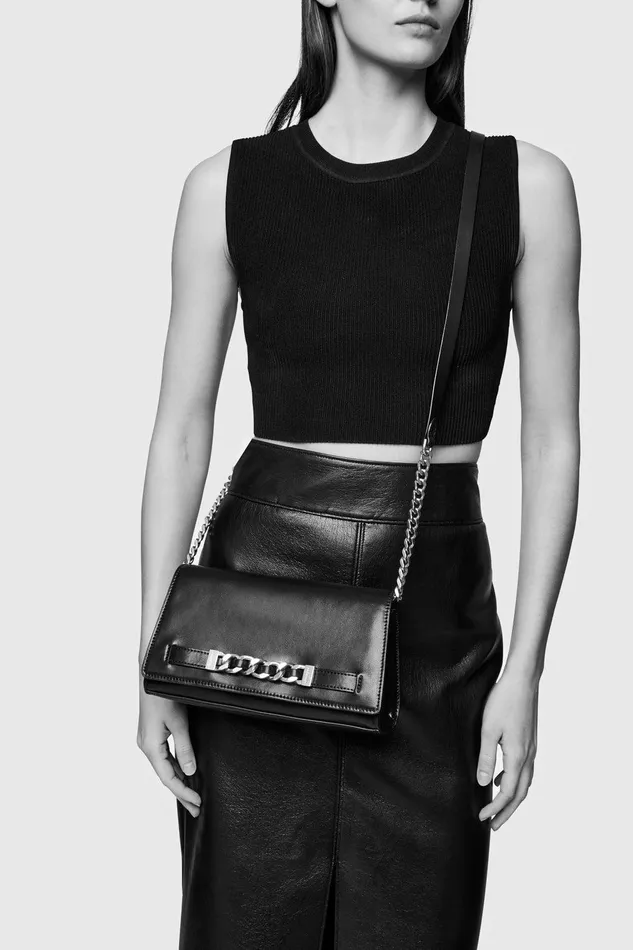 Rebecca Minkoff Curb Link Crossbody Porcelain Women Crossbody Bags