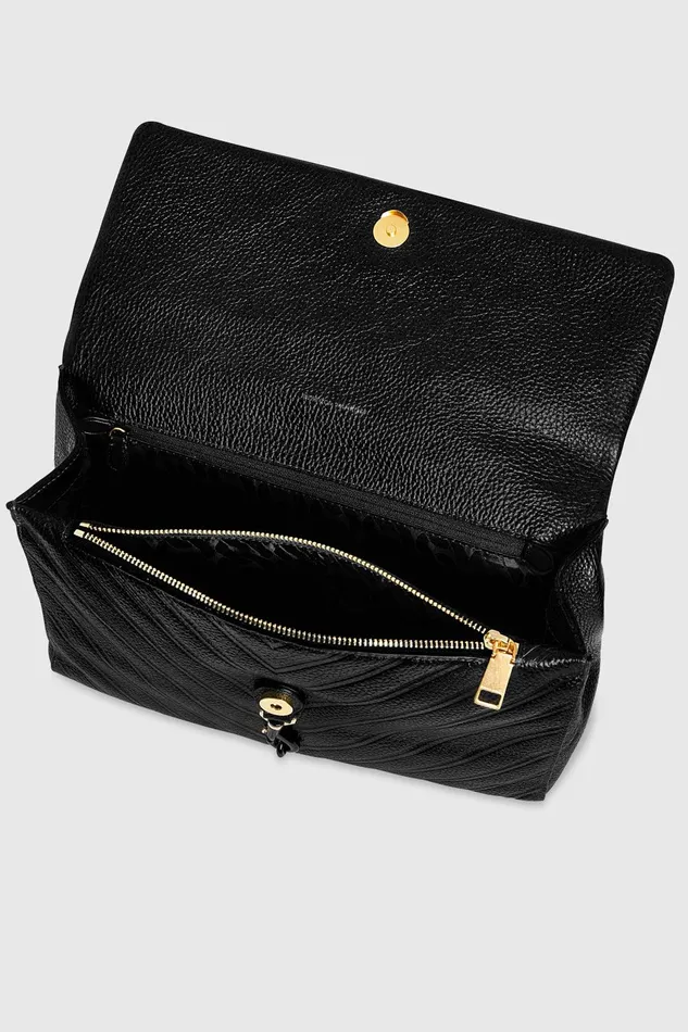 Rebecca Minkoff Edie Embossed Large Shoulder Black Women Shoulder Bags