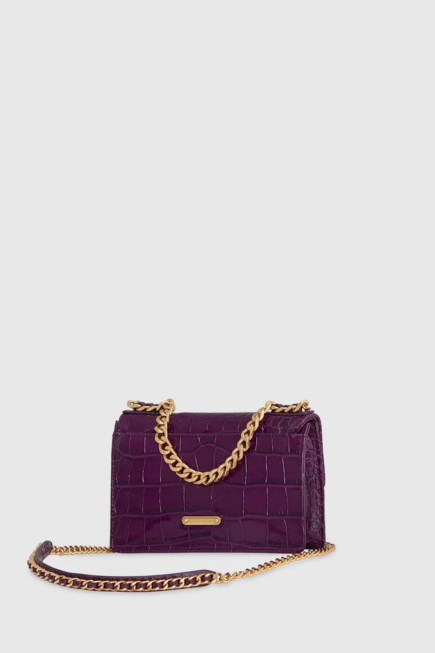 Rebecca Minkoff Edie Mini Crossbody On A Chain Berry Women Crossbody Bags