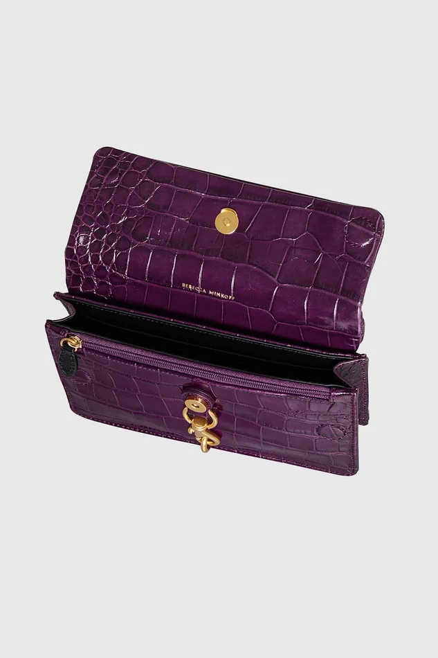 Rebecca Minkoff Edie Mini Crossbody On A Chain Berry Women Crossbody Bags