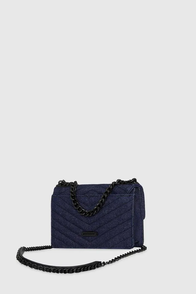 Rebecca Minkoff Edie Mini Crossbody On A Chain Dark Blueblack Women Crossbody Bags