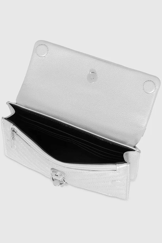 Rebecca Minkoff Edie Mini Crossbody On A Chain Silver Women Top Handle Bags