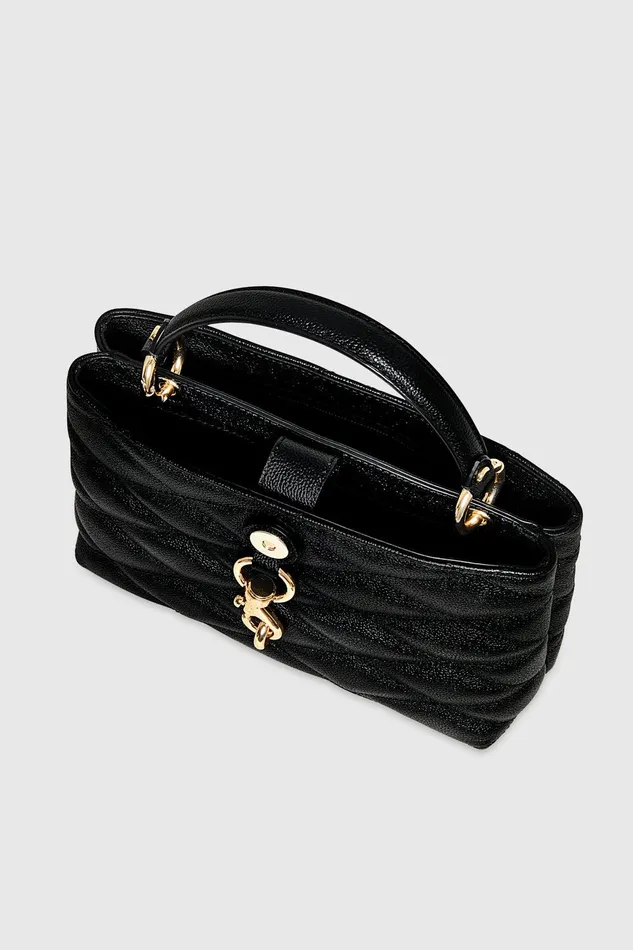 Rebecca Minkoff Edie Top Handle Satchel With Diamond Quilt Black Women Top Handle Bags