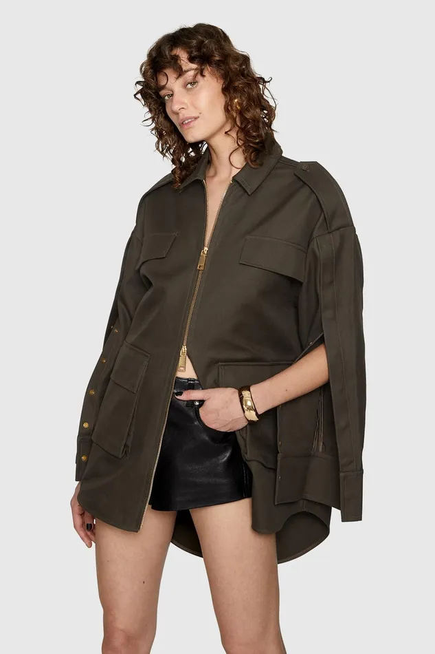 Rebecca Minkoff Evie Shacket Surplus Women Outerwear