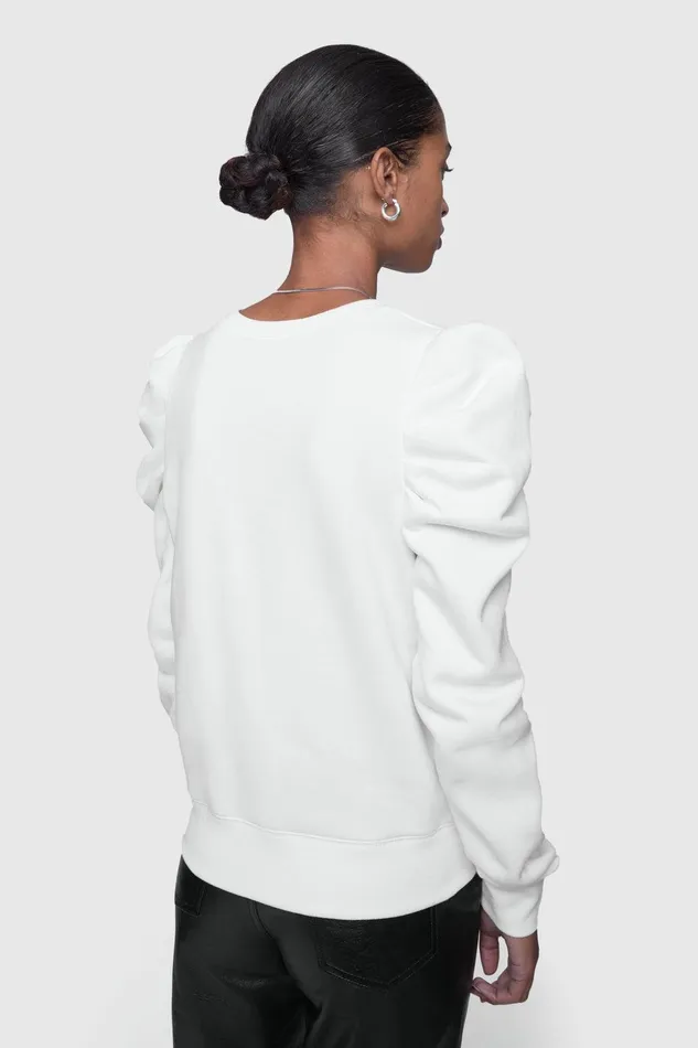 Rebecca Minkoff Janine Sweatshirt Ecru Women Sweaters and Sweatshirts